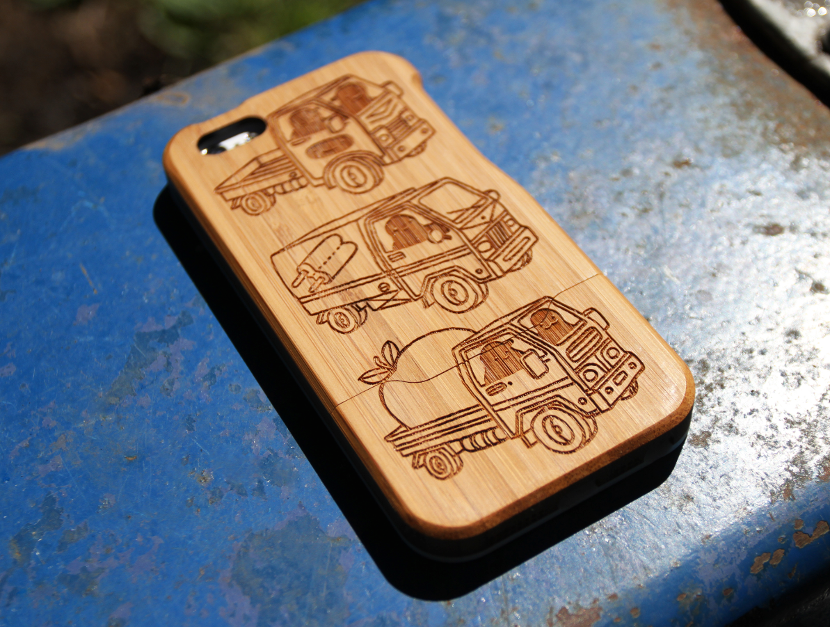 grovemade iphone iphone case japan Truck apple delivery line art vehicles bamboo wood Brooklyn line car Grove