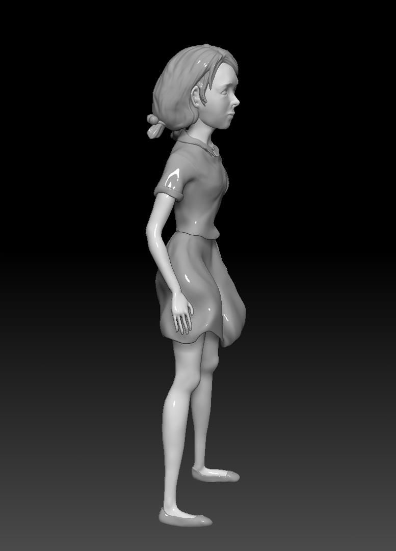 young girl character concept art modeling 3D