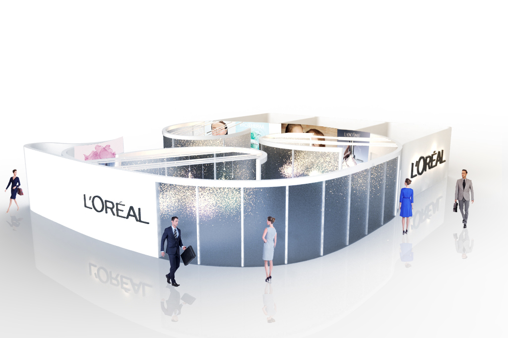 experience design l'oreal TFWA TFWA 2015 Exhibition  Visual Merchandising brand art installation Cocoon Display chrysalis
