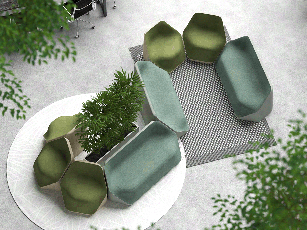 chair design sofa design modular hexagon slash Modular Sofa