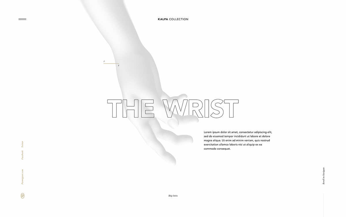 UI design clean minimalist mobile desktop Typgography watch interaction luxury