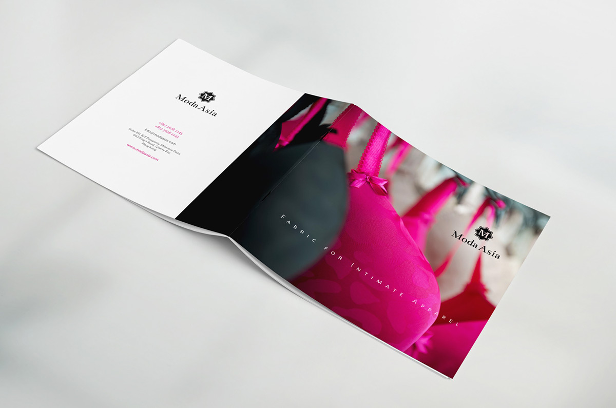 business brochure corporate print fabric asia lingerie Intimate apparel square