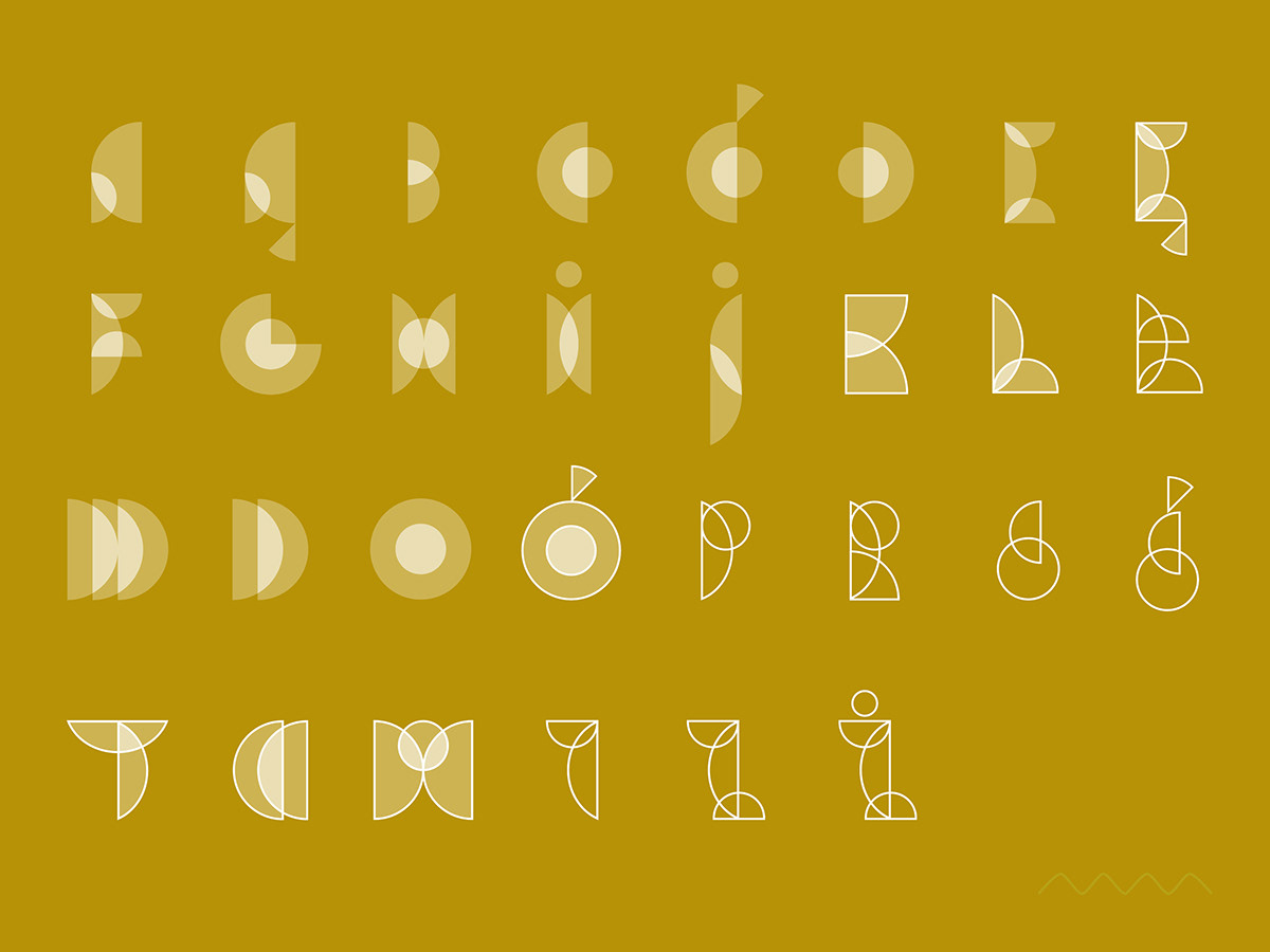 lettering type typography   font Typeface geometric bauhaus design concept graphic