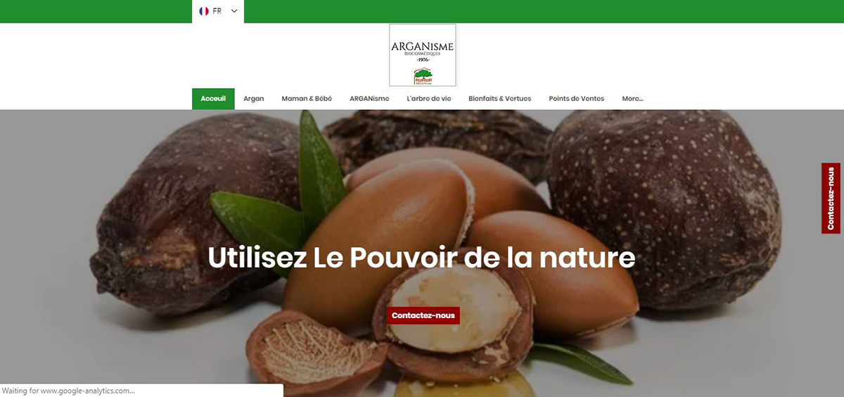 Website design for Online store of Organic Argan Oil