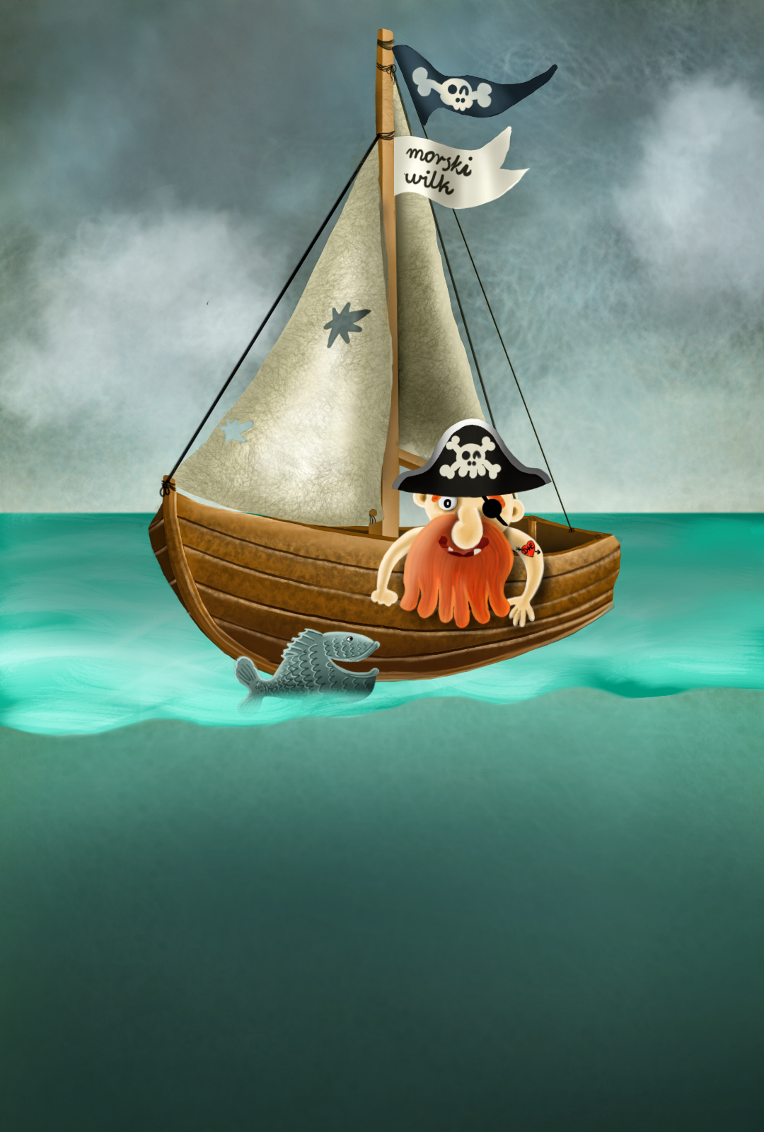ilustration ILLUSTRATION  kids sea pirat children book books cover fish