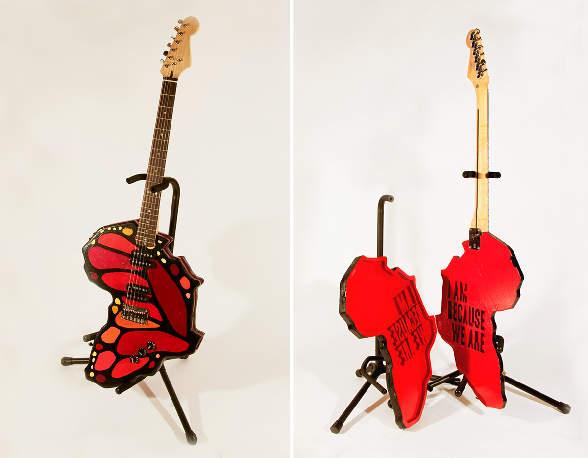 wood charity for a cause guitar redesign africa wooden type 3d design social impact non-profit