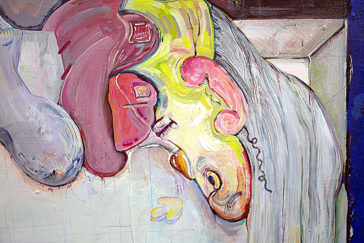 acrylic on canvas figure abstract cartoon vivid colors canvas MICA student artwork painting   acrylic