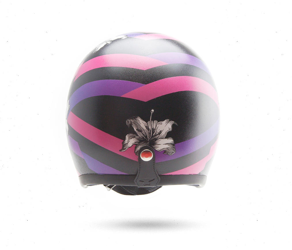 Helmet heroine motorcycle Custom Spraycan stencil engraving charity auction bikes biker handmade craft flower