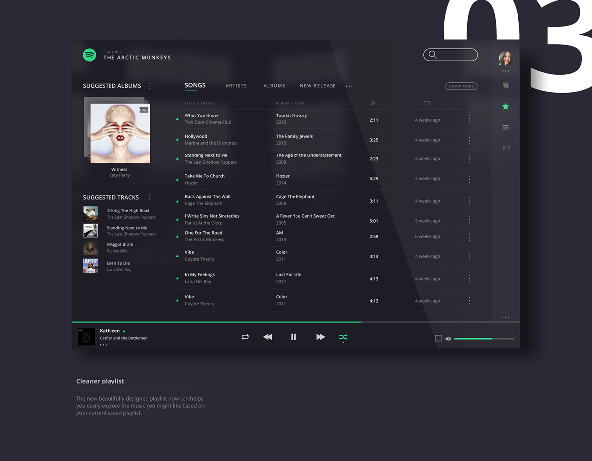spotify Music Player Interaction design  UI music UI/UX user interface redesign concept