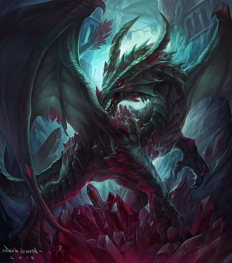 fantasy dragon crimson wyrm art DigitalPaint