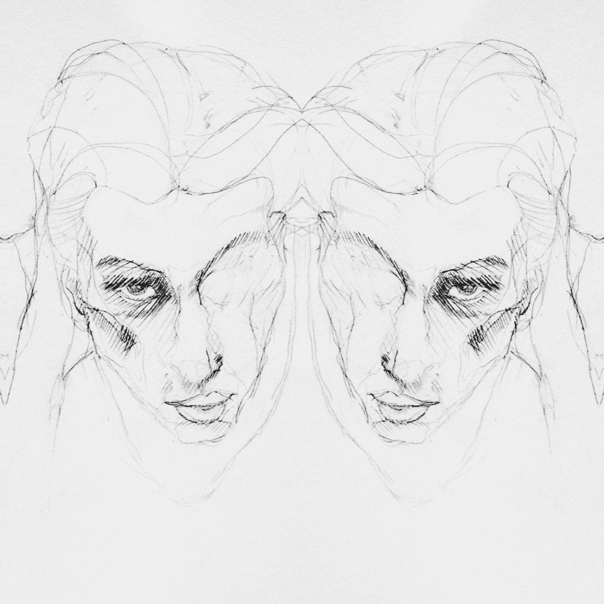 symmetry  portraits portrait pencil simple minimalist conceptual