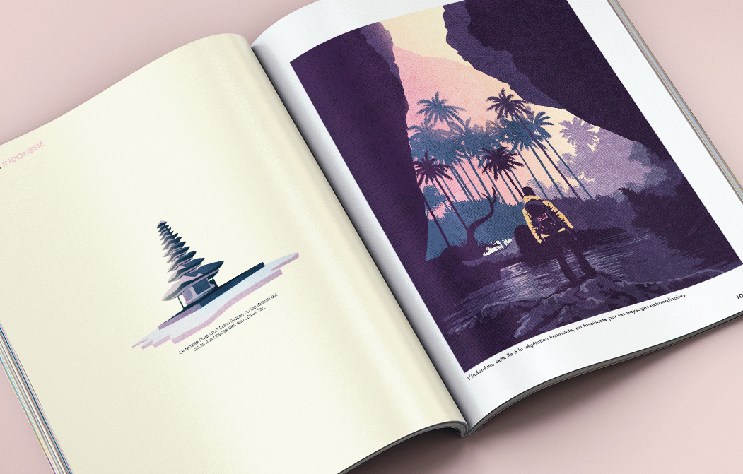 magazine flat flatdesign design indonésie indonesia voyage trip color graphism mise en page asia Tropical RoadTrip