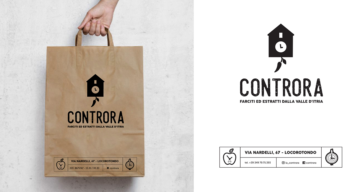 valle d'itria controra logo naming locorotondo menu panini juice identity