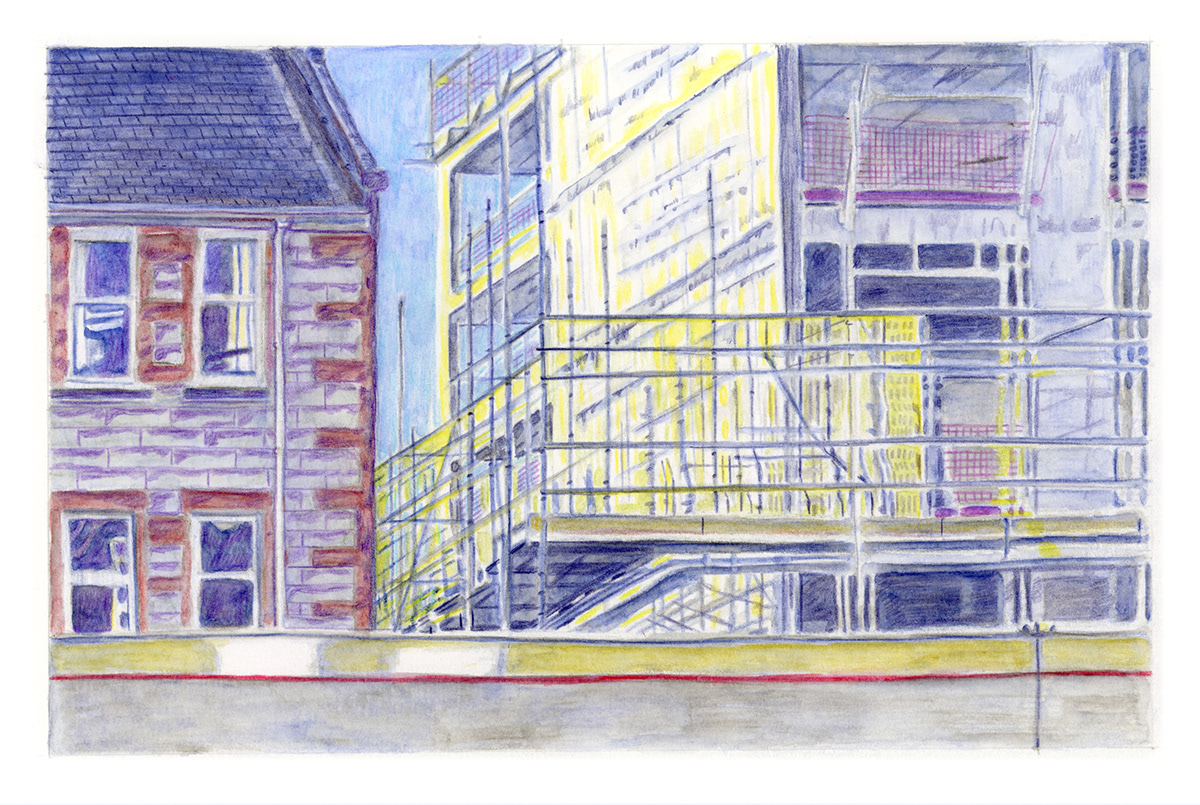 Drawing  colourpencil ILLUSTRATION  sketch architecturedrawing caran d'ache colour