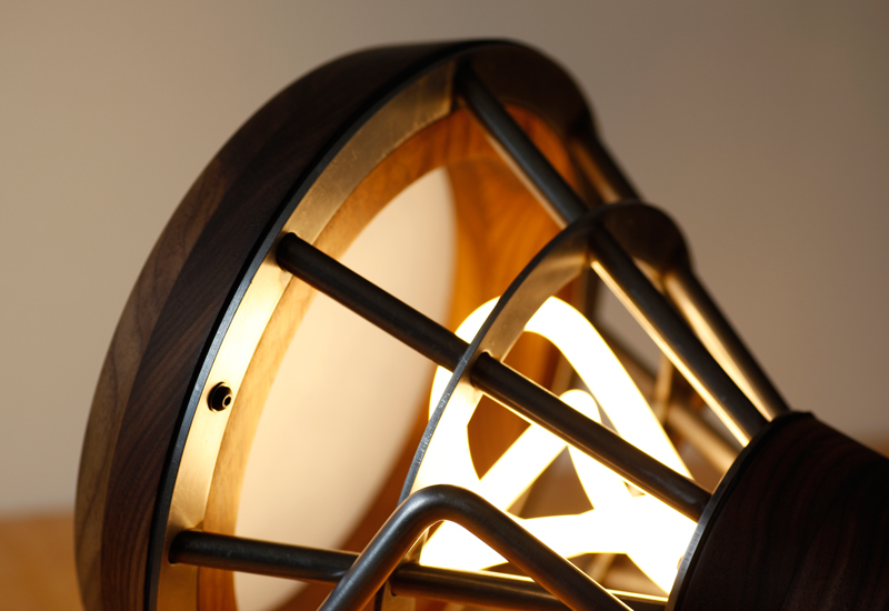 Lamp  lighting Plumen Walnut & Steel contemporary design