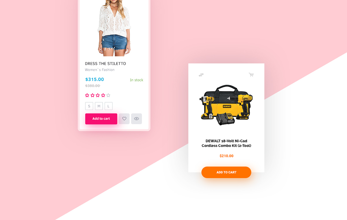 flat ux UI day006 daily100 colors shadow shop minimalistic cards product