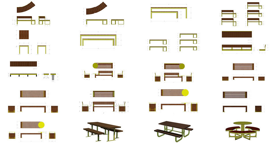 ampitheater Outdoor seating benches picnic