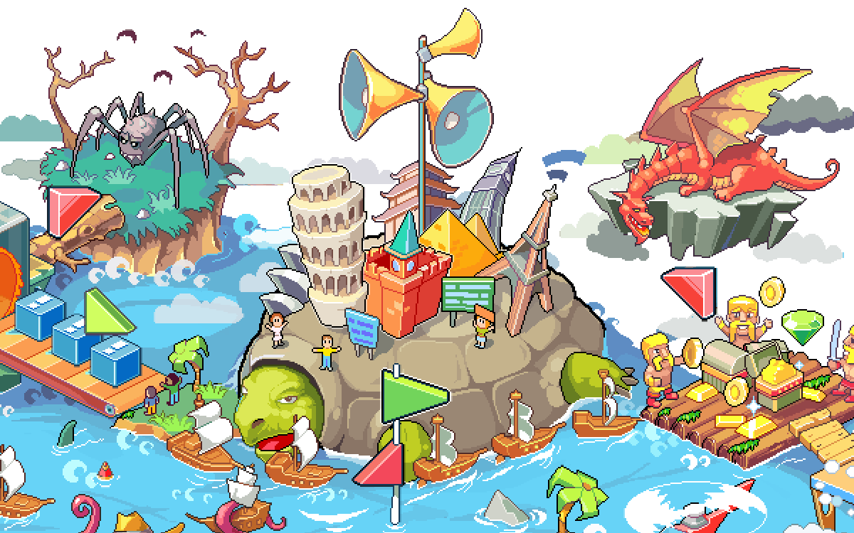 pixelart Videogames Games console Island sea mario minecraft castle crushers Limbo