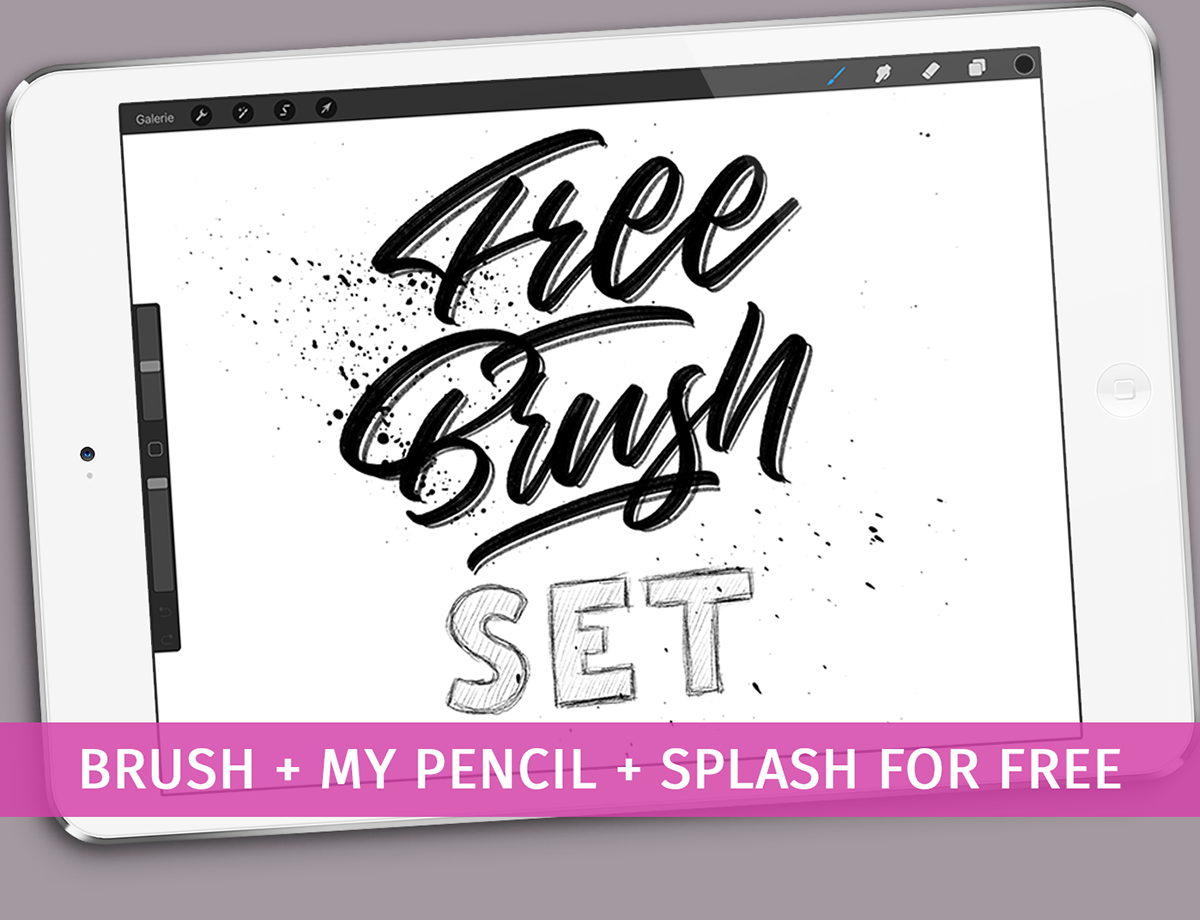 free Procreate custombrush brush Handlettering lettering freebrush ipadpro design