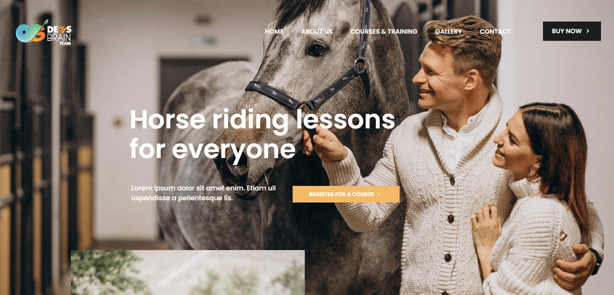 agency elementor Landing Design landing page template UI Website Design Wordpress Website horse horse riding