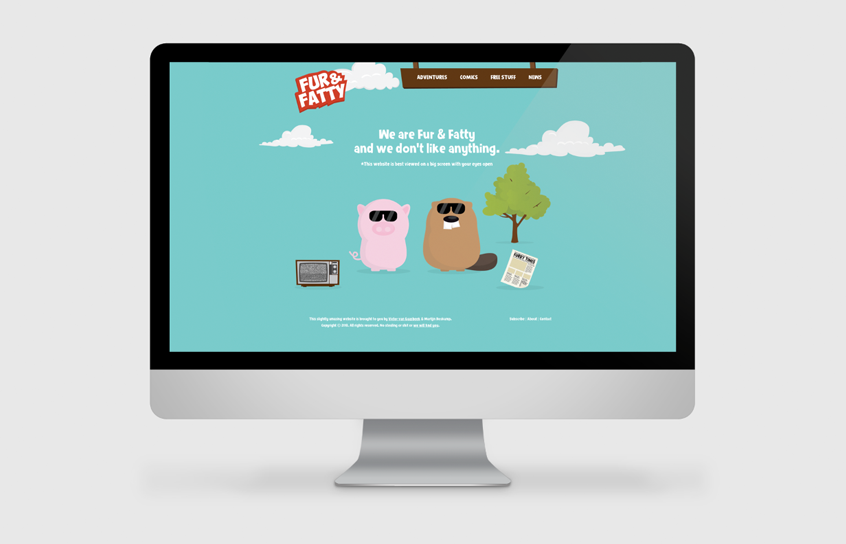 Fur & Fatty cartoon grumpy app Website self initiated fur fatty fur&fatty beaver pig