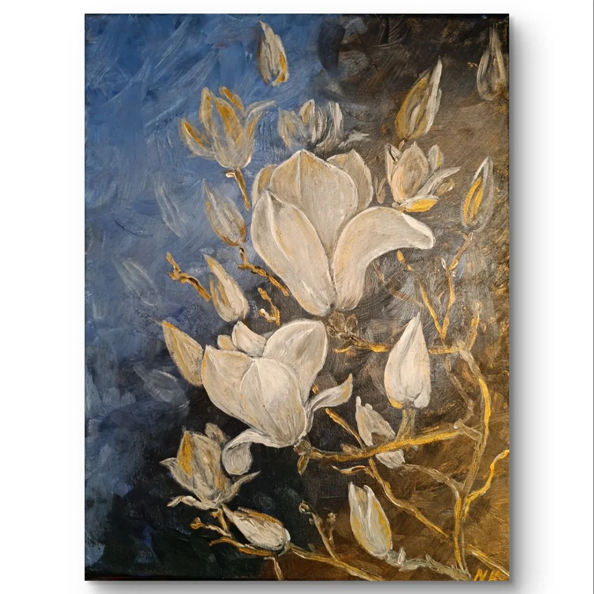 magnolia flower #Магнолія_ХудожняРобота akrilikpainting artistic decoration АбстракціяЗМагнолією Інтер'єрнеМистецтво ХудожнійДекор ХудожняВесна