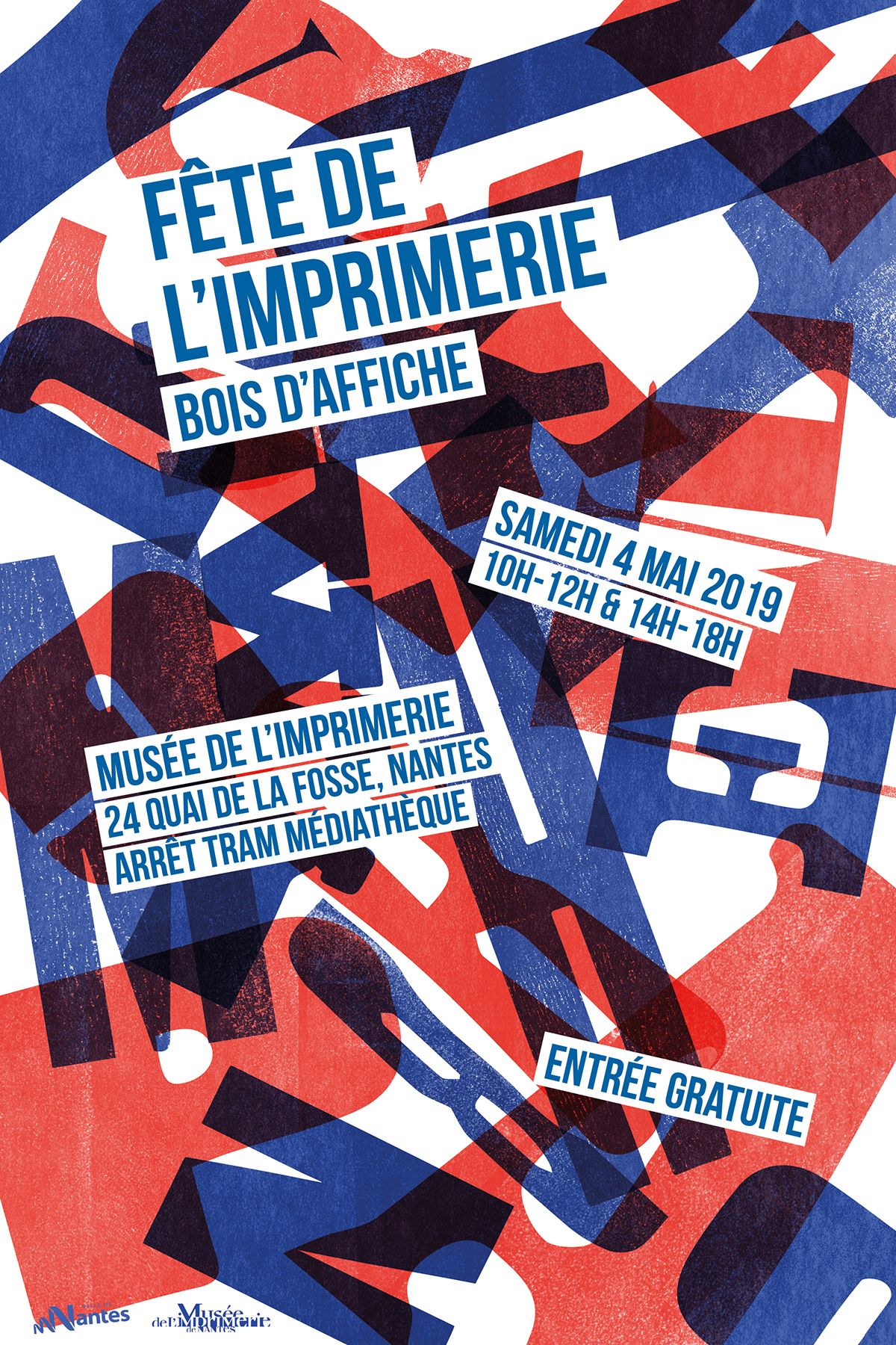 print museum poster woodtype fête de l'imprimerie Nantes typography   affiche