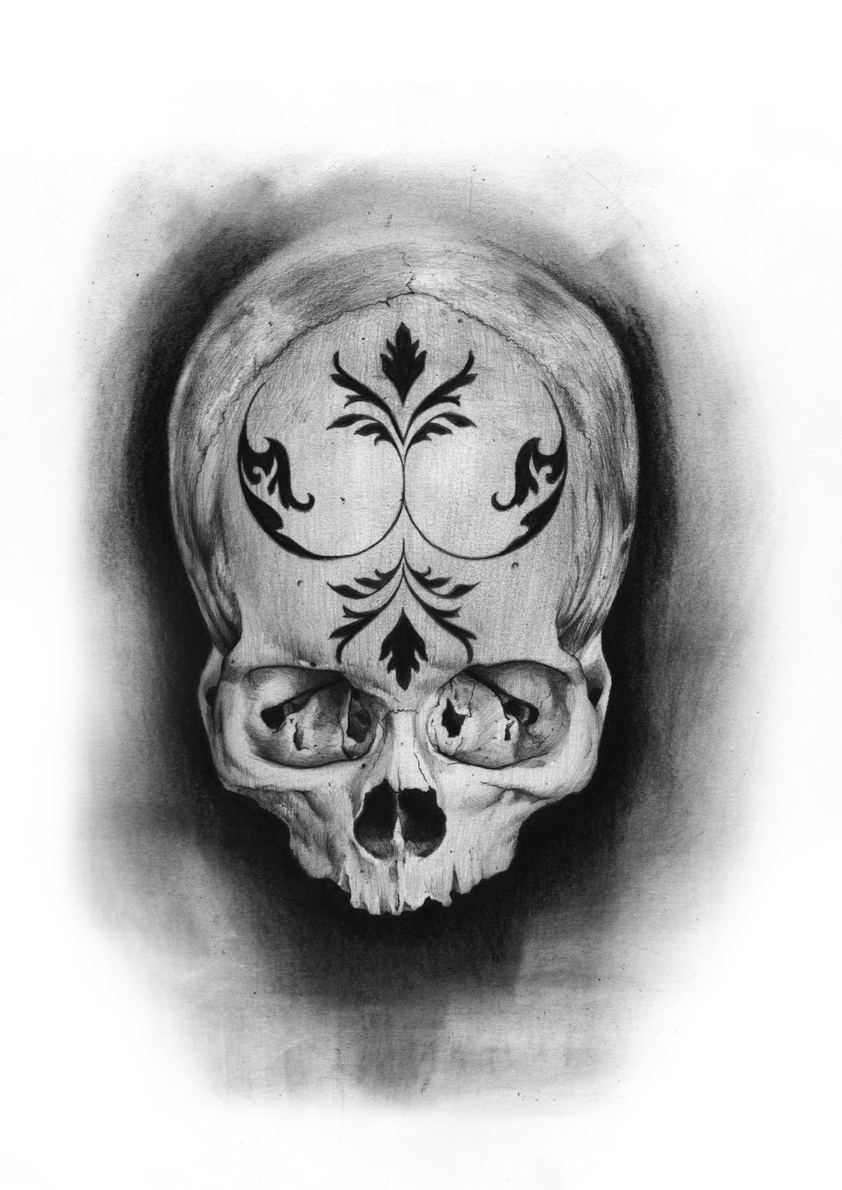 skull pencil black ornement
