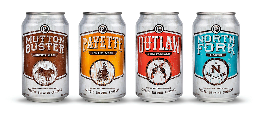Payette Brewing Co beer Can Design boise Idaho craft beer Drake Cooper handletter logo Retro vintage