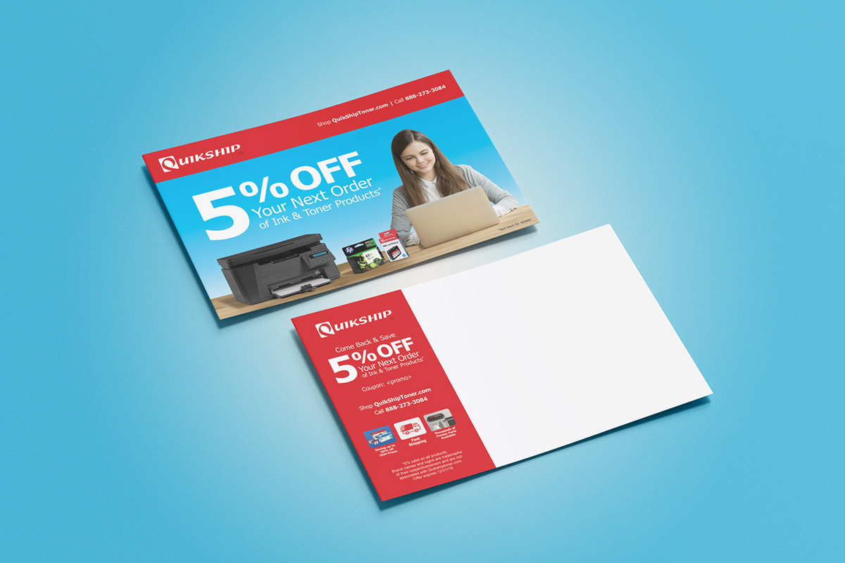 Email Email Blast graphic design  Ink & Toner Markerting Quikship Visual Marketing Web Banners direct mailer postcard