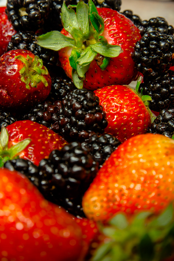 Fruit strawberry blackberry croping creative macro john Dunaway