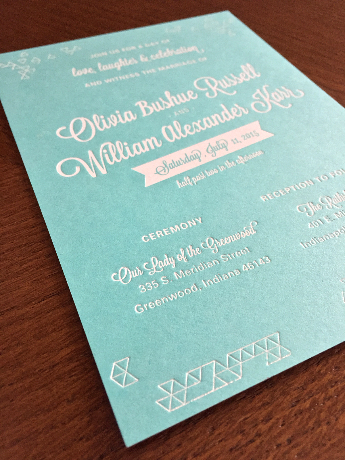 Invitation save the date letterpress wedding
