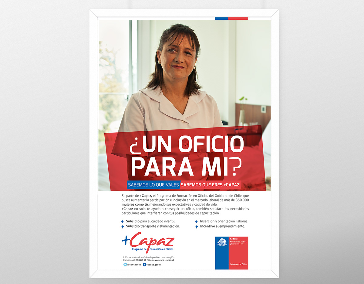 Gobierno sence + Capaz Michelle Bachelet Capacitación gobierno de chile Campaña Gobierno chile Gobernación del campaign