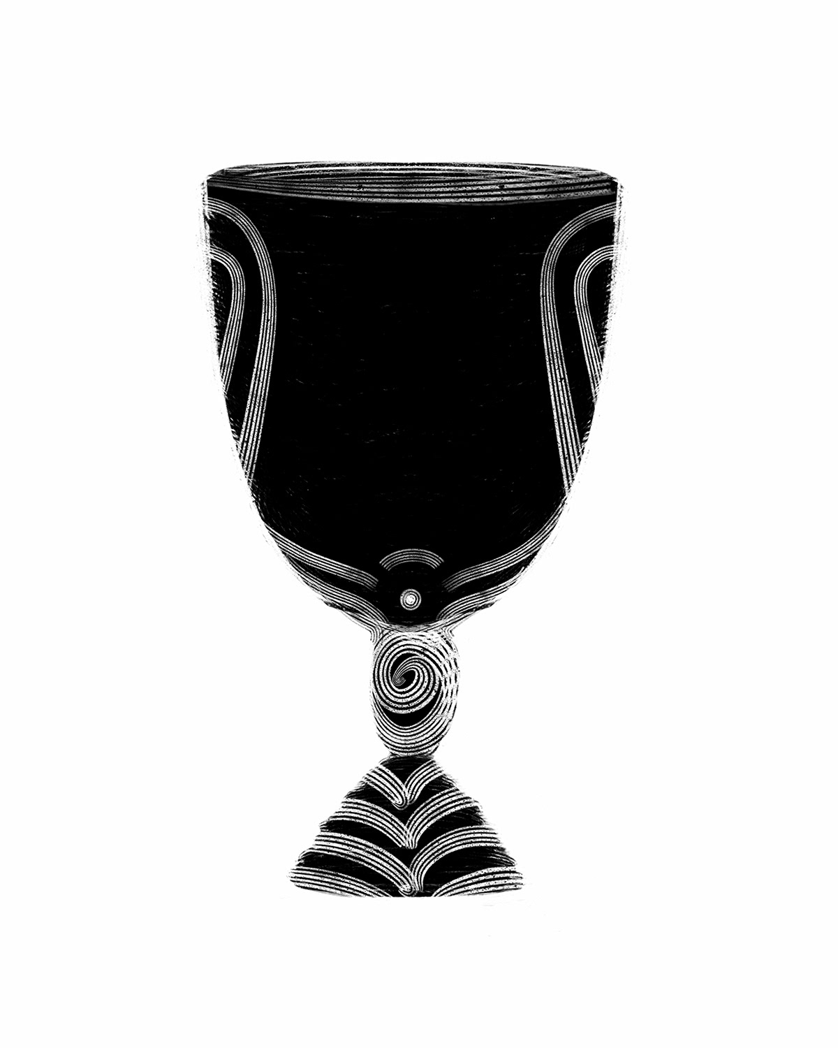 illustration of a black and white cup by chris corridore