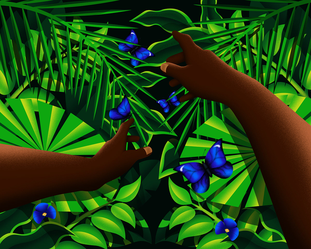 arwork Digital Art  green ILLUSTRATION  jungle Nature plants Tropical