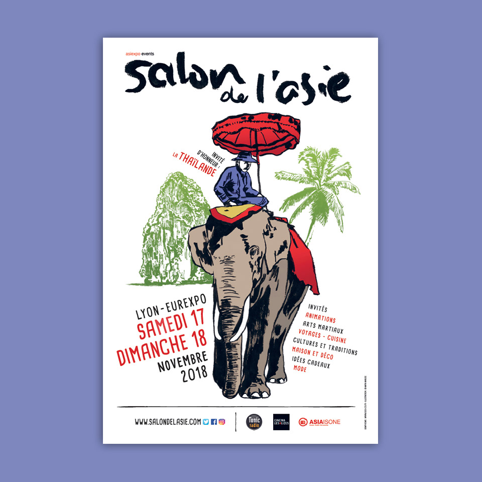 Salon de l'asie ILLUSTRATION  asie thaïlande Chine corée graphisme poster affiche communication