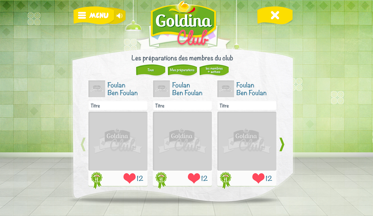 goldina goldina club Goldinaclub facebook mourad mokrani mouradmokrani design appli Webdesign application
