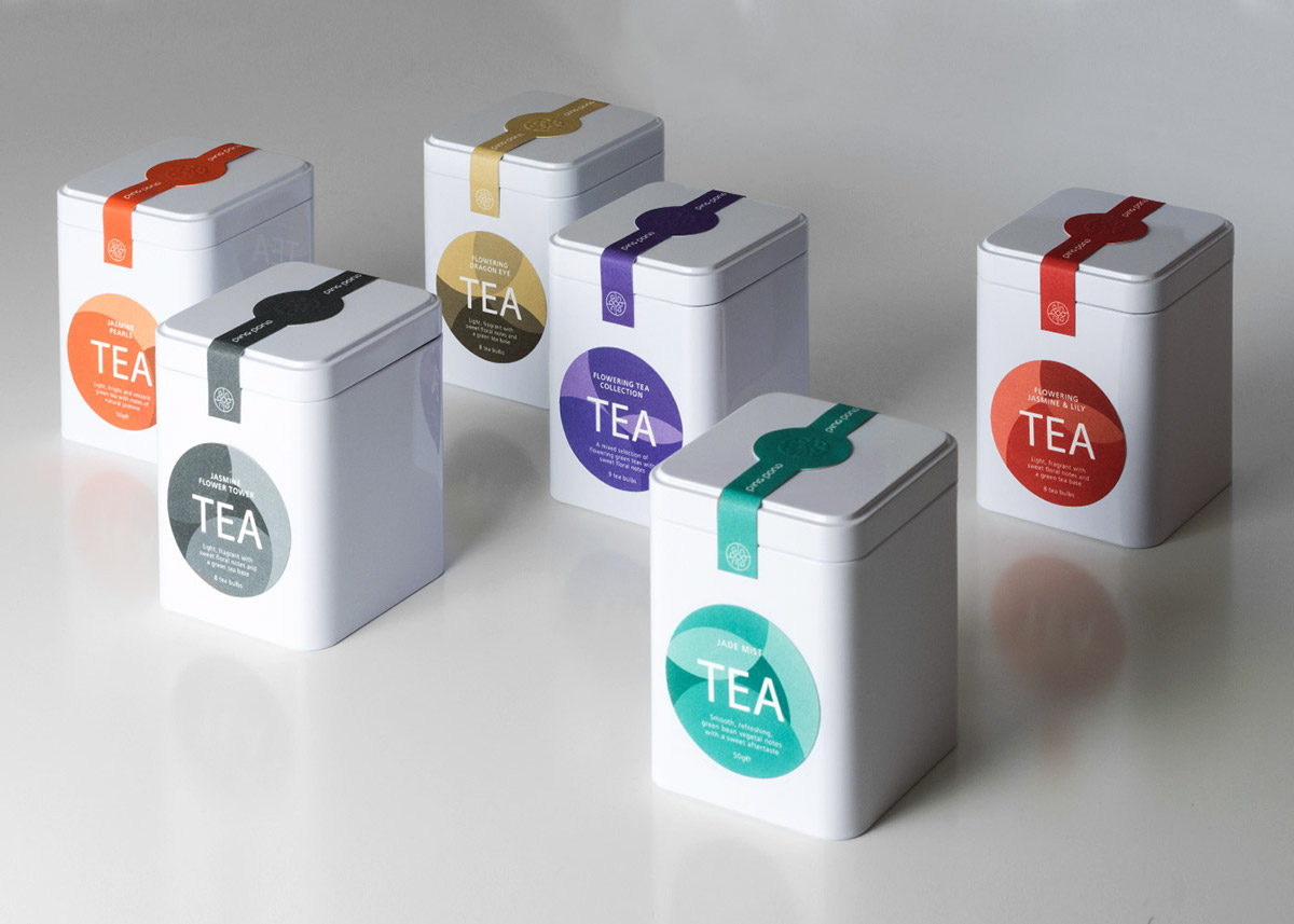 pingpong restaurant tea identity Label product tin