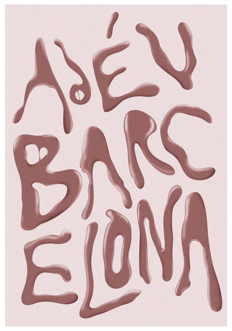 barcelona type shapes dali organic weird colorful Retro vector 3D