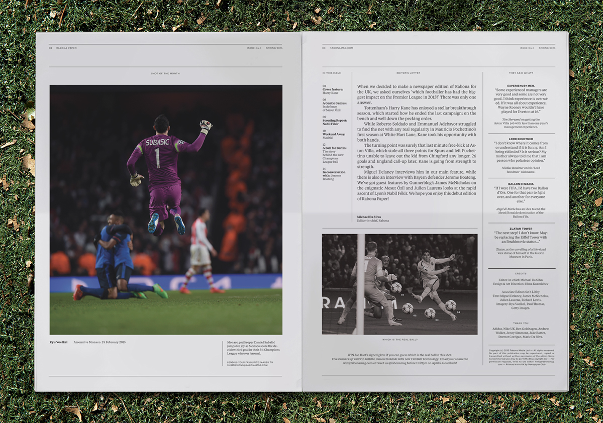 football Rabona magazine paper newspaper Layout editorial print