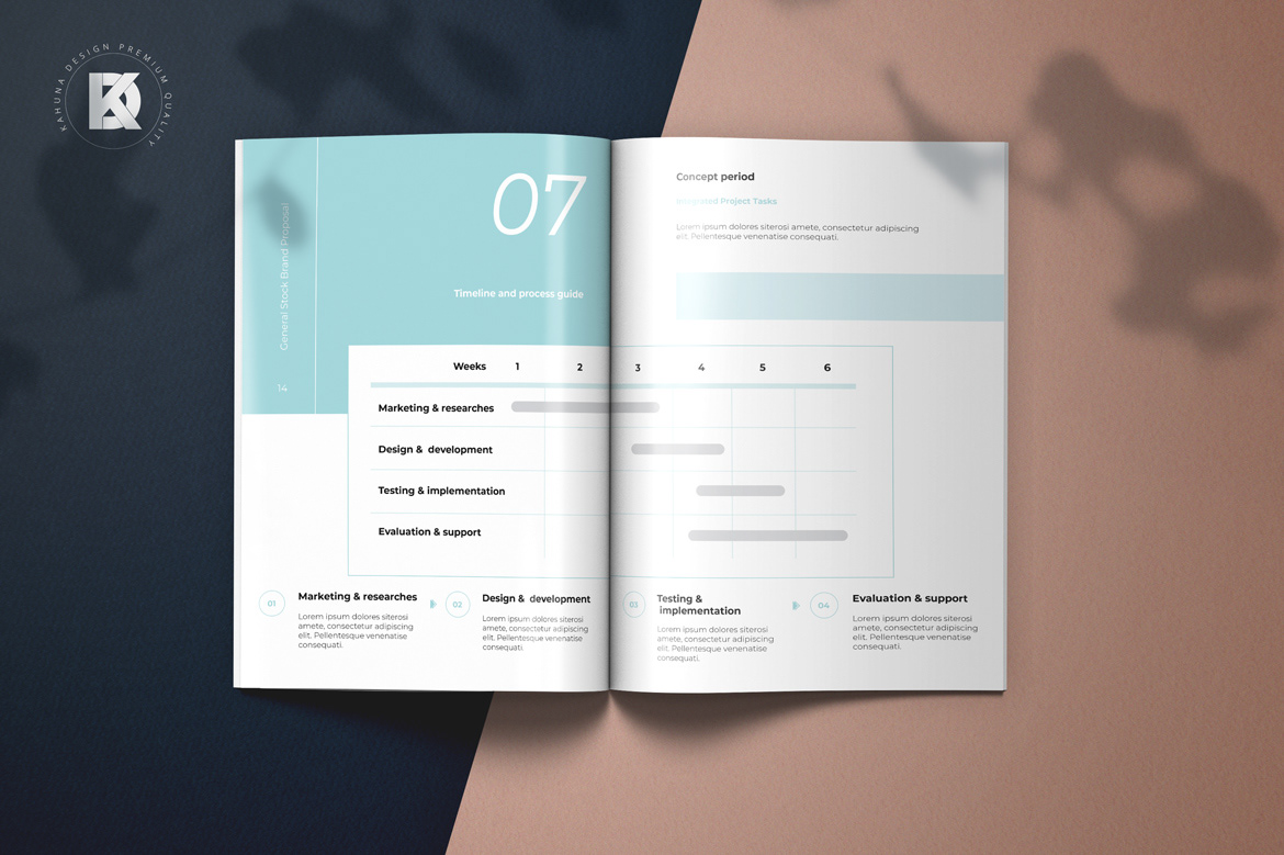 blue brand brief brochure corporate Kahuna manual Project Proposal Website