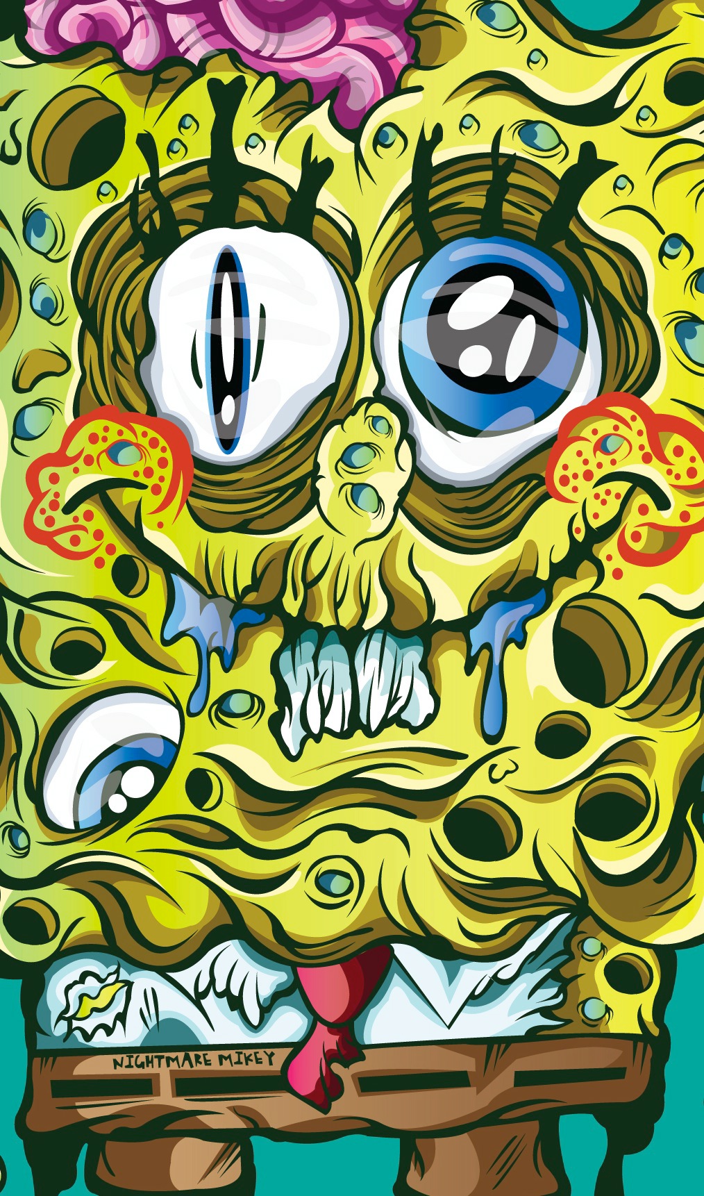 spongebob squarepants spongebobsquarepants nightmare mikey nightmaremikey Sponge Bob vector Illustrator