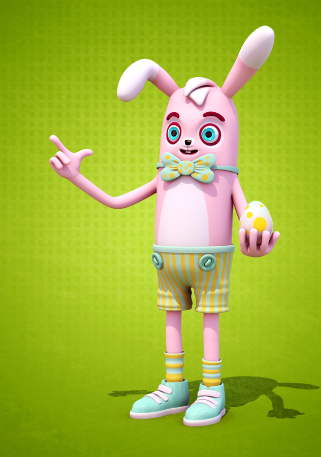 Easter  bunny pink cartoon Character 3D