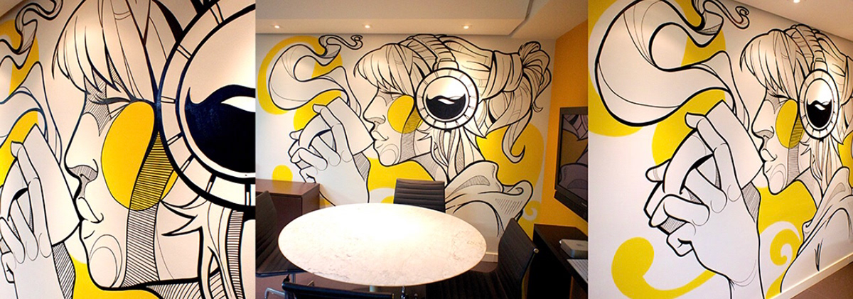 Graffiti indoor decor Mural Office Decor wall