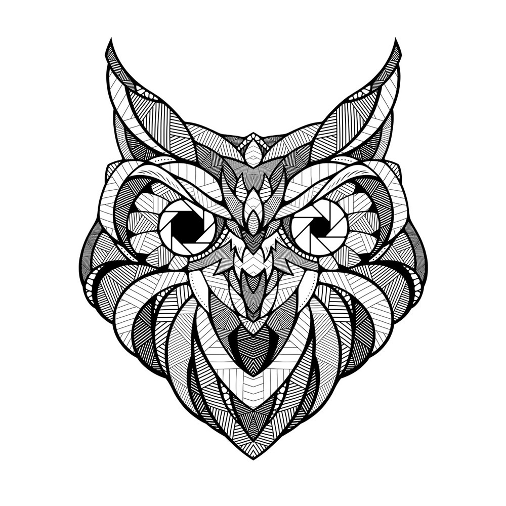 phablet galaxy owl brain coloring book tattoo galaxy note 8 eye iris Tattoo Art