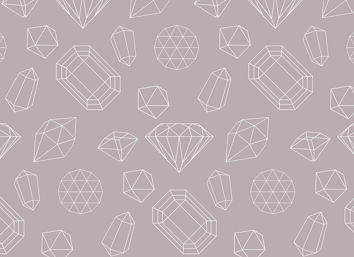 Gems diamonds jewels repeat surface design vector