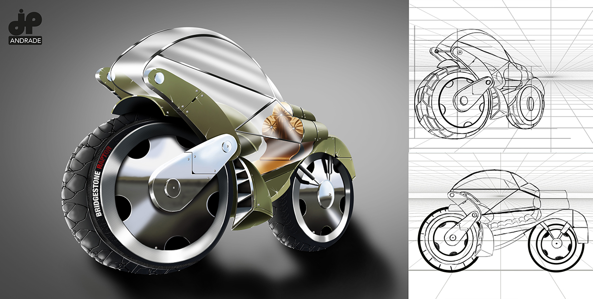 Military motorcycle futuristic design