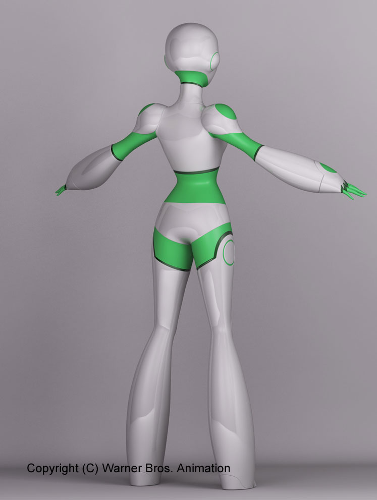 3D Character sexy robot Green Lantern girl