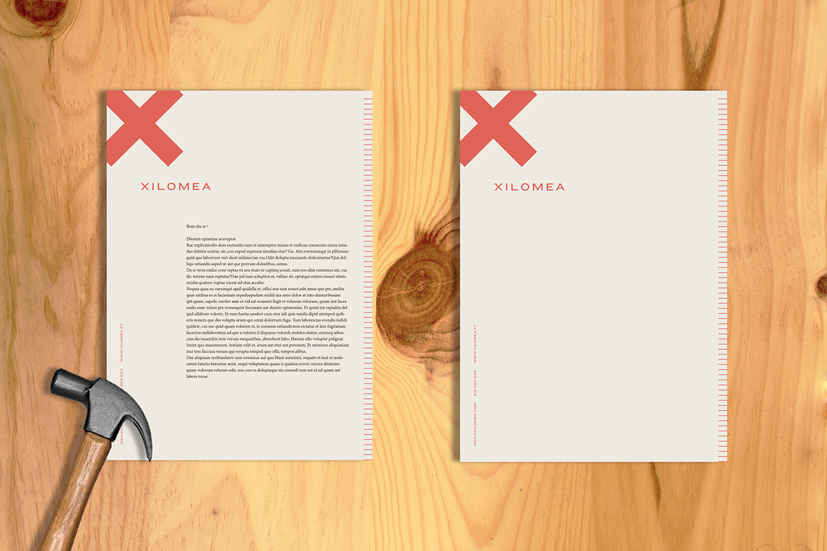 Xilomea furniture design porto Up Studio logo visual identity