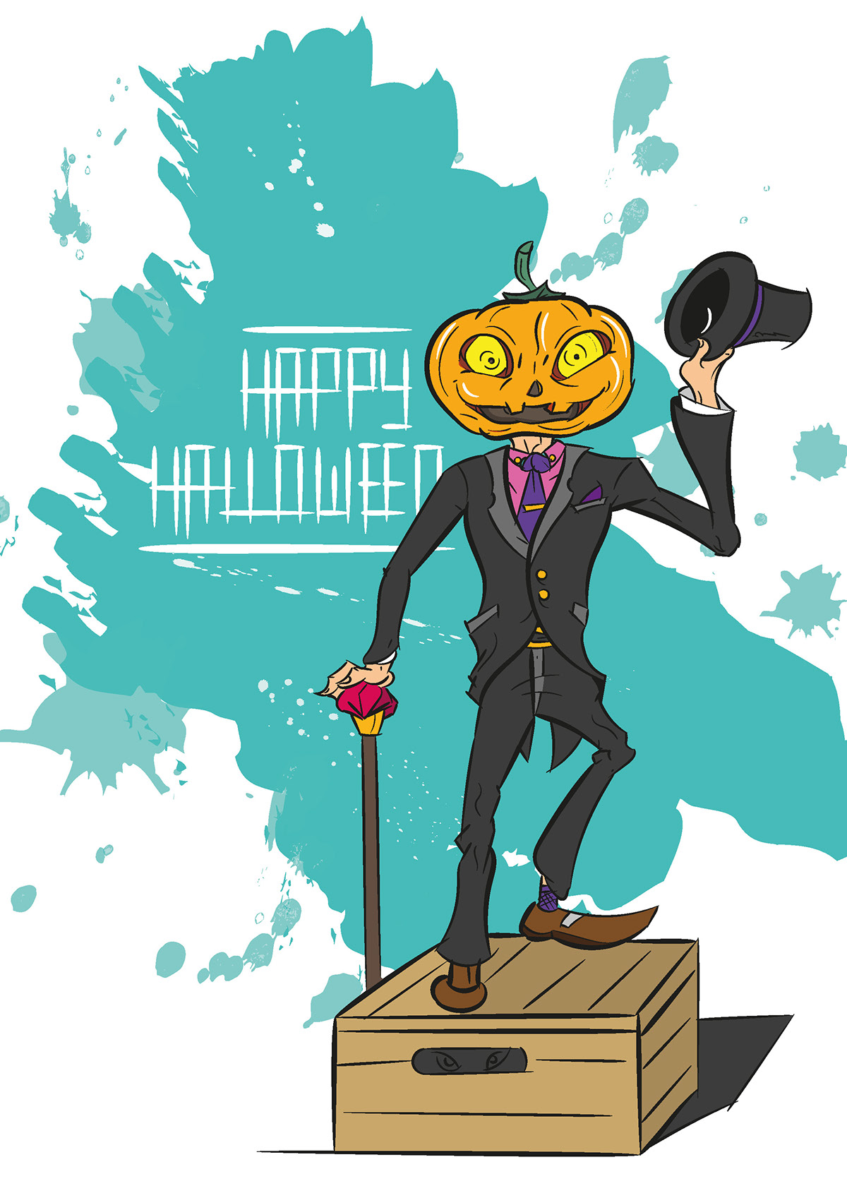Halloween pumpkin vector pencil